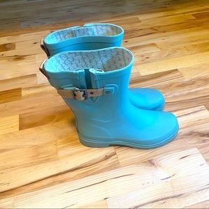 Chooka Solid top mid single strap mint teal green women’s size 6 rain boot